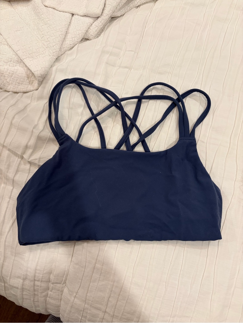 Athleta Navy Crisscross Strap Sports Bralette